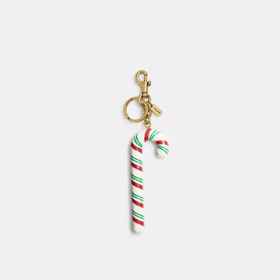 Coach Candy Cane Bag Charm In Gold