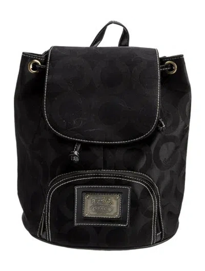 Pre-owned Coach Canvas Backpack In Black