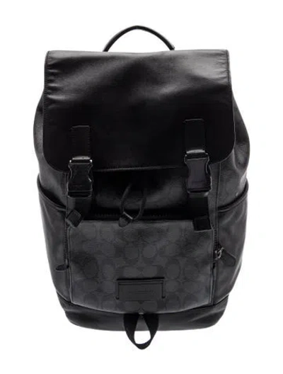 Pre-owned Coach Canvas Backpack In Black