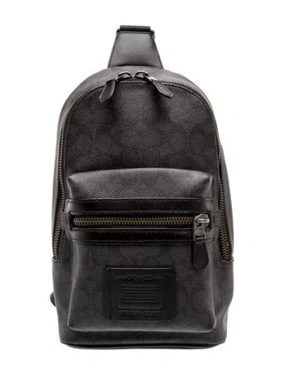 Pre-owned Coach Canvas Backpack In Black