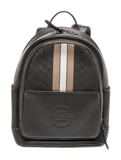 Pre-owned Coach Canvas Backpack In Black