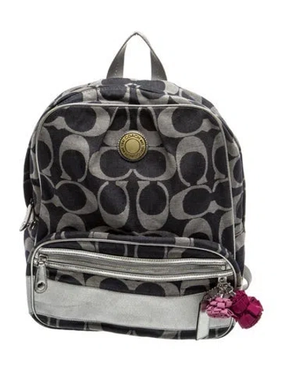 Pre-owned Coach Canvas Backpack In Blue