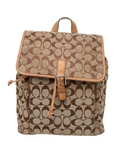 Pre-owned Coach Canvas Backpack In Brown