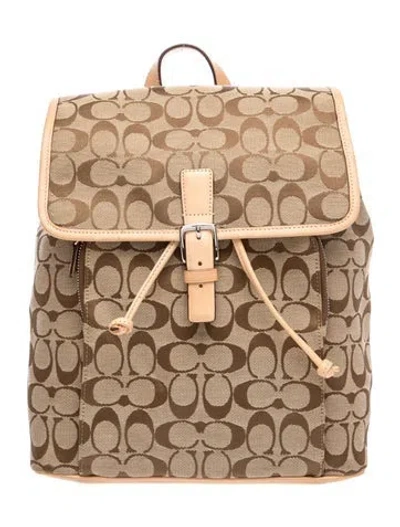 Pre-owned Coach Canvas Backpack In Brown
