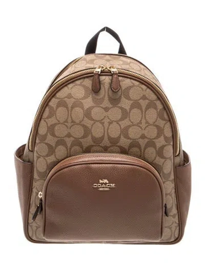 Pre-owned Coach Canvas Backpack In Brown