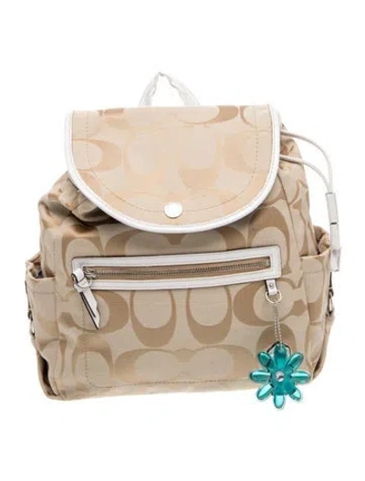 Pre-owned Coach Canvas Backpack In Neutrals