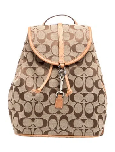 Pre-owned Coach Canvas Backpack In Neutrals