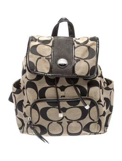 Pre-owned Coach Canvas Backpack In Neutrals