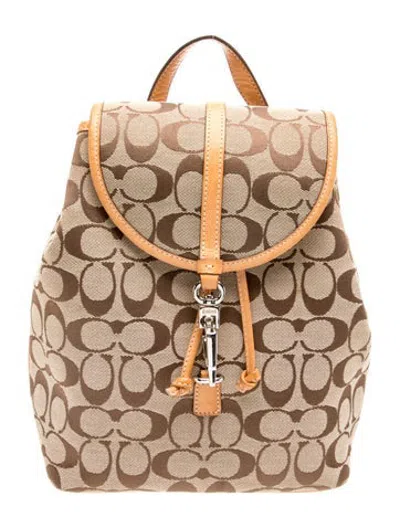Pre-owned Coach Canvas Backpack In Neutrals