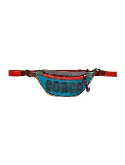 Pre-owned Coach Canvas Belt Bag In Blue
