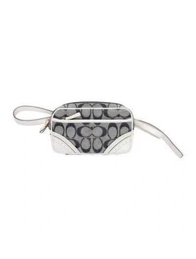 Pre-owned Coach Canvas Belt Bag In Metallic/silver