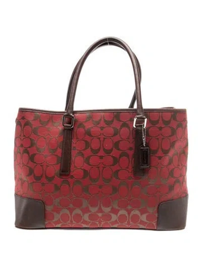 Pre-owned Coach Canvas Briefcase In Brown