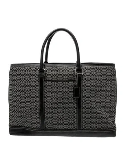Pre-owned Coach Canvas Briefcase In Gray