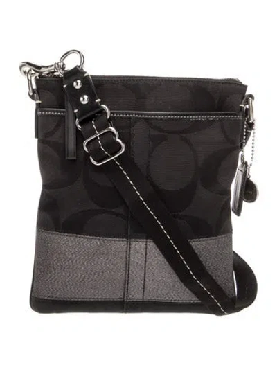 Pre-owned Coach Canvas Bucket Bag In Black