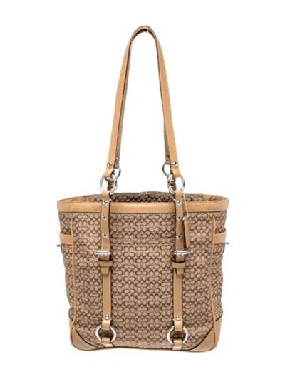 Pre-owned Coach Canvas Bucket Bag In Brown