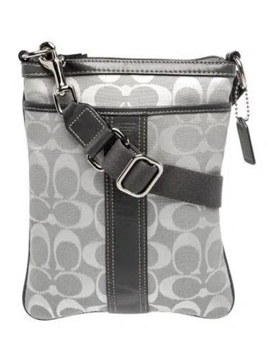 Pre-owned Coach Canvas Bucket Bag In Gray