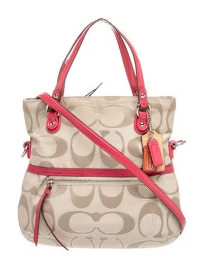 Pre-owned Coach Canvas Bucket Bag In Neutral