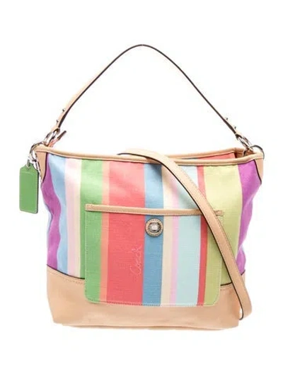 Pre-owned Coach Canvas Bucket Bag W/ Tags In Neutral