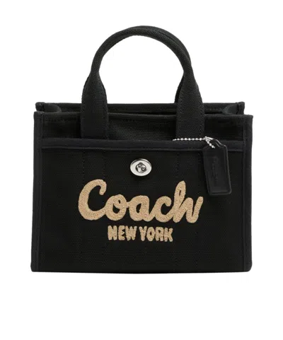 Coach Field Logo-appliqué Tote Bag In Black