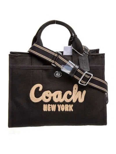 Pre-owned Coach Canvas Cargo Tote In Black