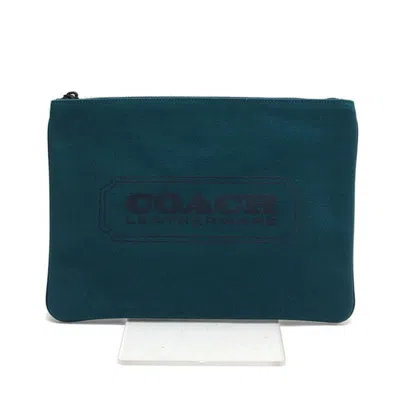 Pre-owned Coach Canvas Clutch Bag Pouch () In Multi