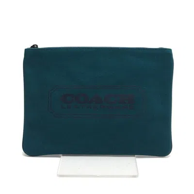 Pre-owned Coach Canvas Clutch Bag Pouch () In Multi