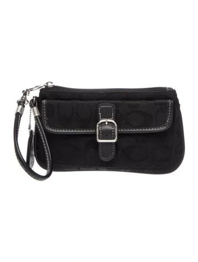 Pre-owned Coach Canvas Clutch In Black
