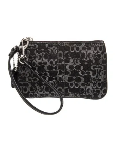 Pre-owned Coach Canvas Clutch In Black