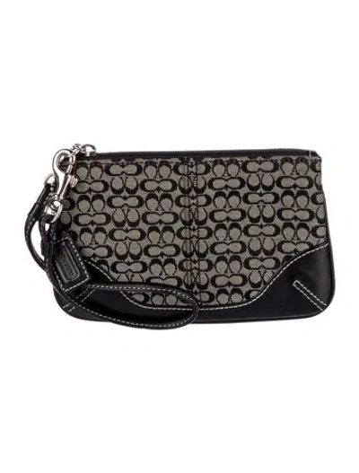 Pre-owned Coach Canvas Clutch In Black