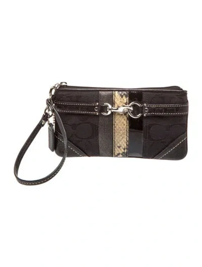 Pre-owned Coach Canvas Clutch In Black