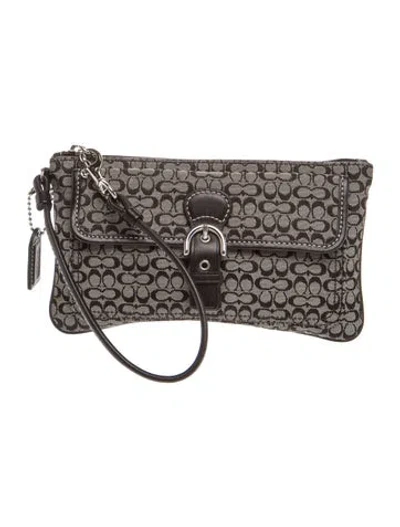 Pre-owned Coach Canvas Clutch In Black