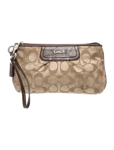 Pre-owned Coach Canvas Clutch In Brown