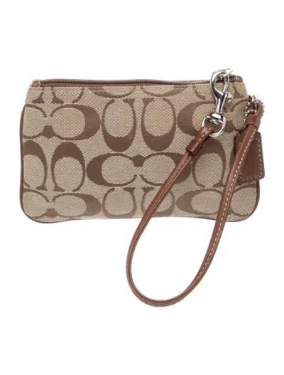Pre-owned Coach Canvas Clutch In Brown