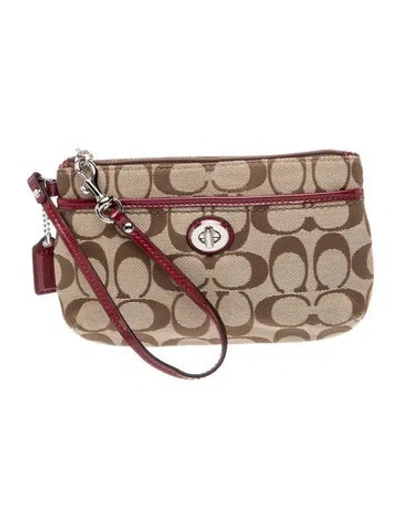 Pre-owned Coach Canvas Clutch In Brown