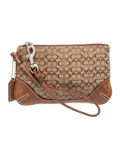 Pre-owned Coach Canvas Clutch In Brown