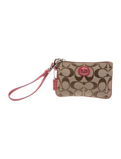 Pre-owned Coach Canvas Clutch In Brown