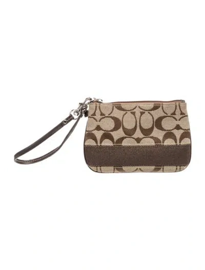 Pre-owned Coach Canvas Clutch In Brown