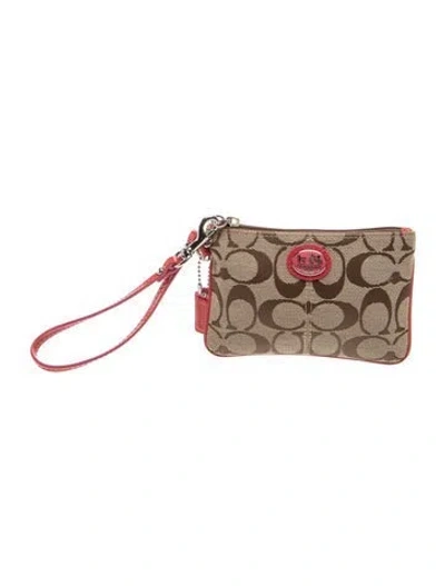 Pre-owned Coach Canvas Clutch In Brown/neutrals