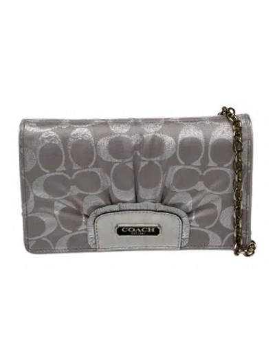 Pre-owned Coach Canvas Clutch In Gray