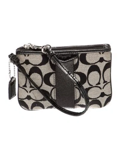 Pre-owned Coach Canvas Clutch In Gray