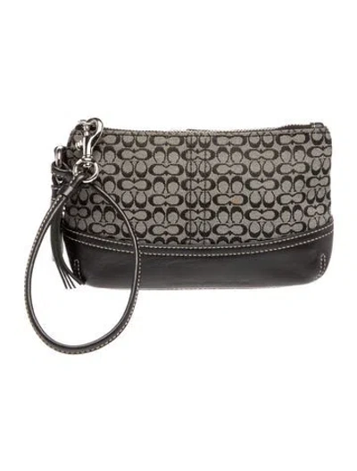 Pre-owned Coach Canvas Clutch In Gray