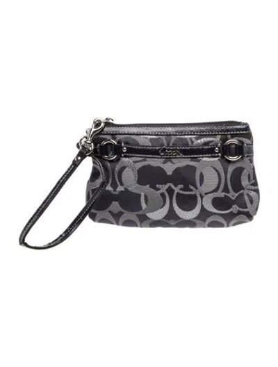 Pre-owned Coach Canvas Clutch In Gray