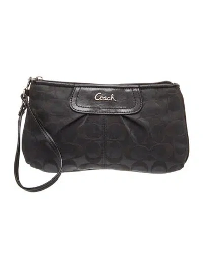 Pre-owned Coach Canvas Clutch In Gray