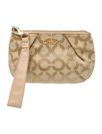 Pre-owned Coach Canvas Clutch In Neutral