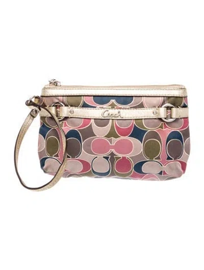 Pre-owned Coach Canvas Clutch In Neutral
