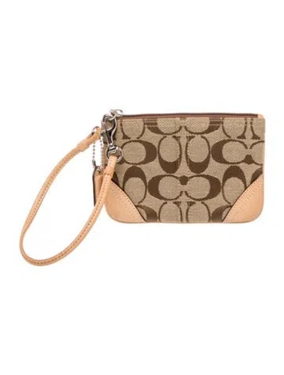 Pre-owned Coach Canvas Clutch In Neutral