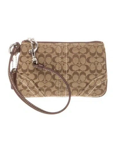Pre-owned Coach Canvas Clutch In Neutral