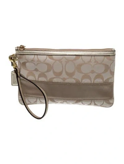 Pre-owned Coach Canvas Clutch In Neutral