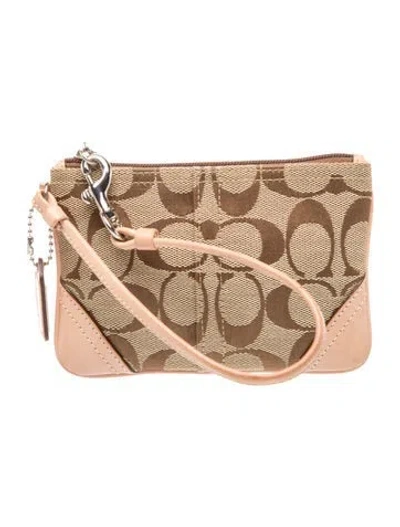 Pre-owned Coach Canvas Clutch In Neutral