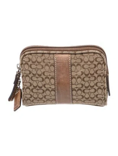 Pre-owned Coach Canvas Clutch In Neutral